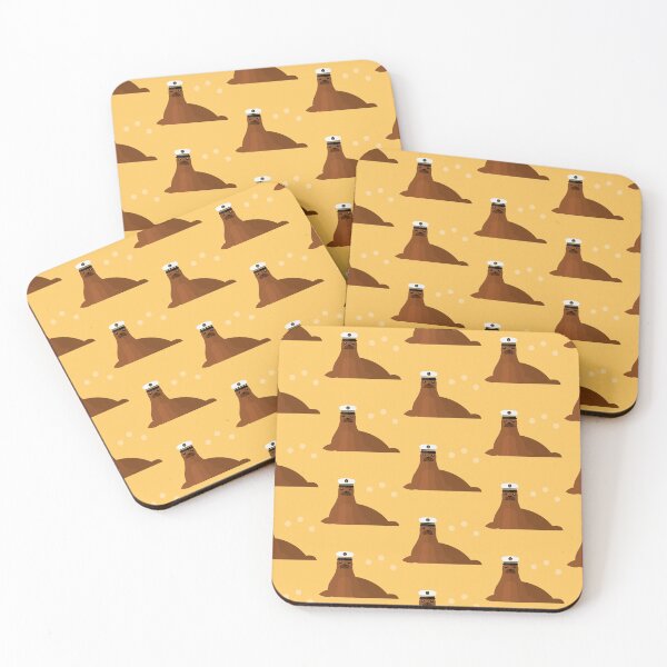 Item preview, Seals with sailor hat on yellow designed and sold by reneesillus.