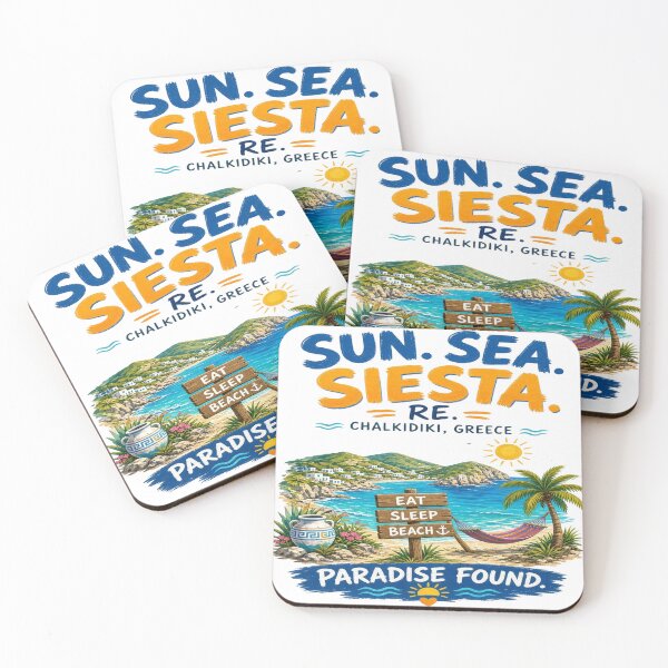 Item preview, Sun Sea Siesta Re Chalkidiki Greece Paradise Found Beach T-Shirt    designed and sold by Sushikidsntoddlers.