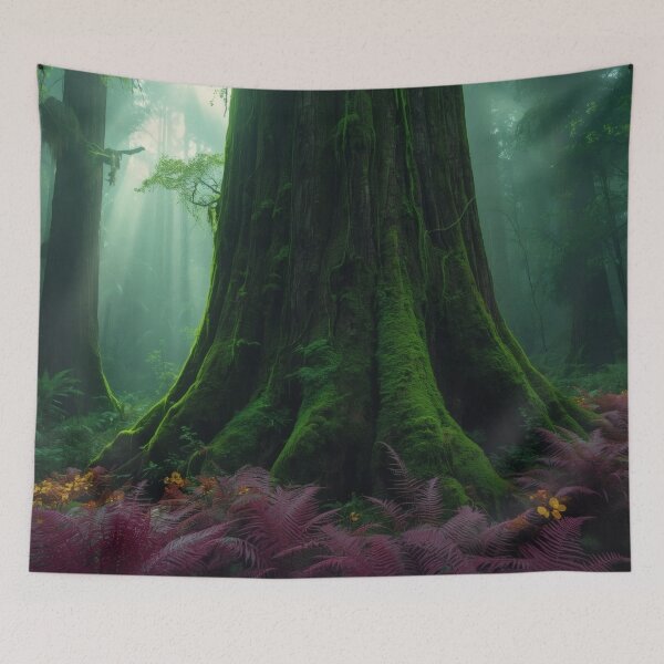 Item preview, Massive Mossy Redwood Tree In Alien Forest designed and sold by monkeybusiness.pt.