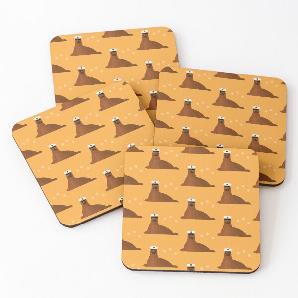 Item preview, Seals with sailor hat on orange designed and sold by reneesillus.