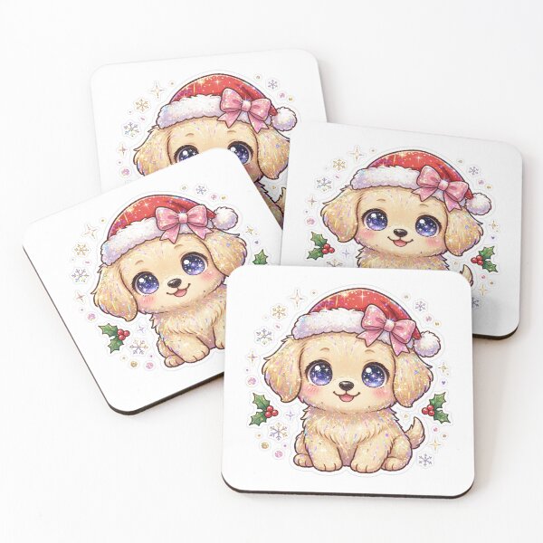Item preview, Cute Glitter Golden Retriever Christmas Puppy designed and sold by Sofia art shop.