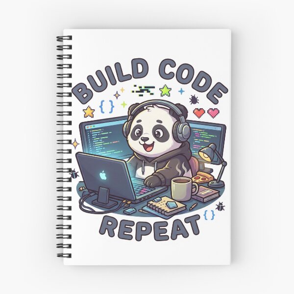 Item preview, Build Code Repeat Cute Gamer Panda Coder Sticker designed and sold by GenZStickerHub1.