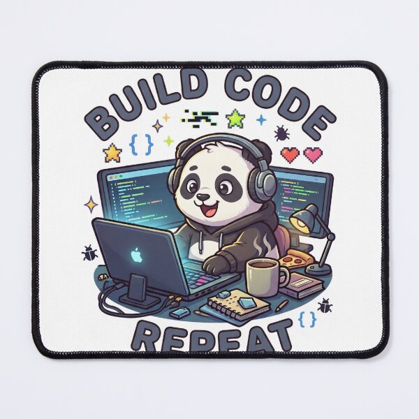Item preview, Build Code Repeat Cute Gamer Panda Coder Sticker designed and sold by GenZStickerHub1.