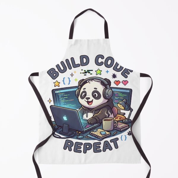 Item preview, Build Code Repeat Cute Gamer Panda Coder Sticker designed and sold by GenZStickerHub1.