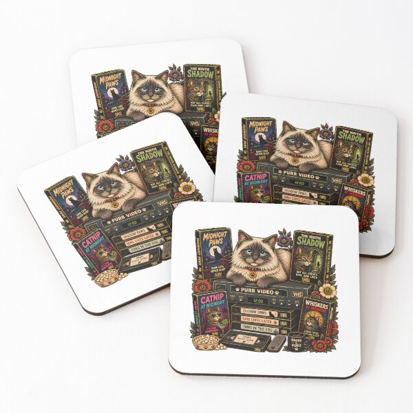 Item preview, Purr Video Retro VHS Movie Cat Art designed and sold by Old's Cool Cat Studio.