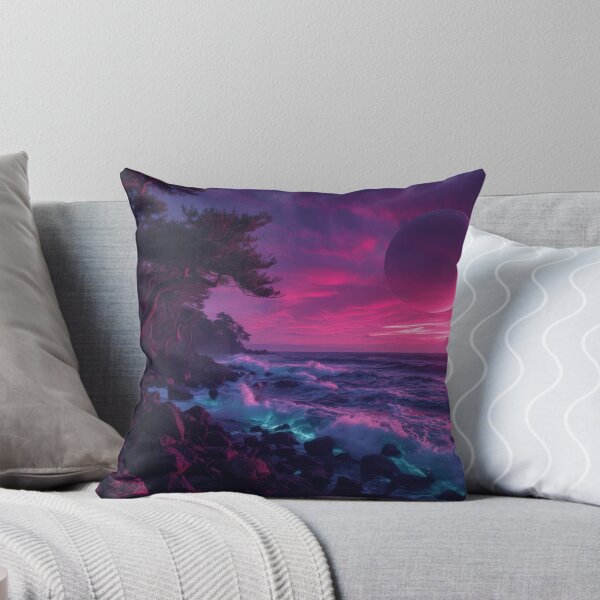 Item preview, Alien Pine Coast Under Pink Planet Sunset designed and sold by monkeybusiness.pt.