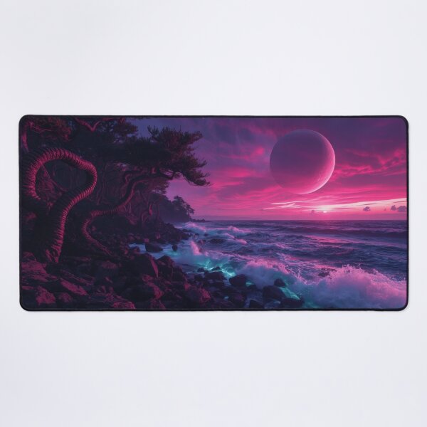 Item preview, Alien Pine Coast Under Pink Planet Sunset designed and sold by monkeybusiness.pt.