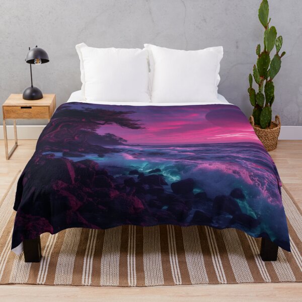 Item preview, Alien Pine Coast Under Pink Planet Sunset designed and sold by monkeybusiness.pt.