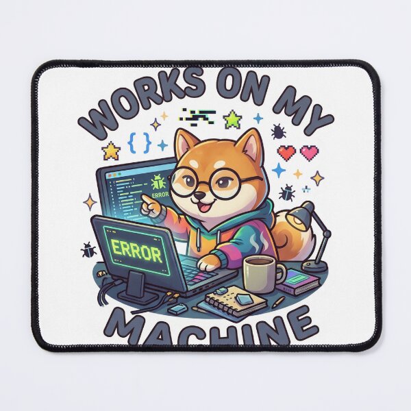 Item preview, Works On My Machine Funny Programmer Dog Sticker designed and sold by GenZStickerHub1.
