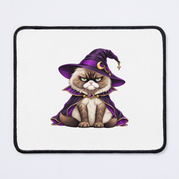 Item preview, Witchy Grumpy Kitty in Purple Witch Hat and Cape designed and sold by naatala.