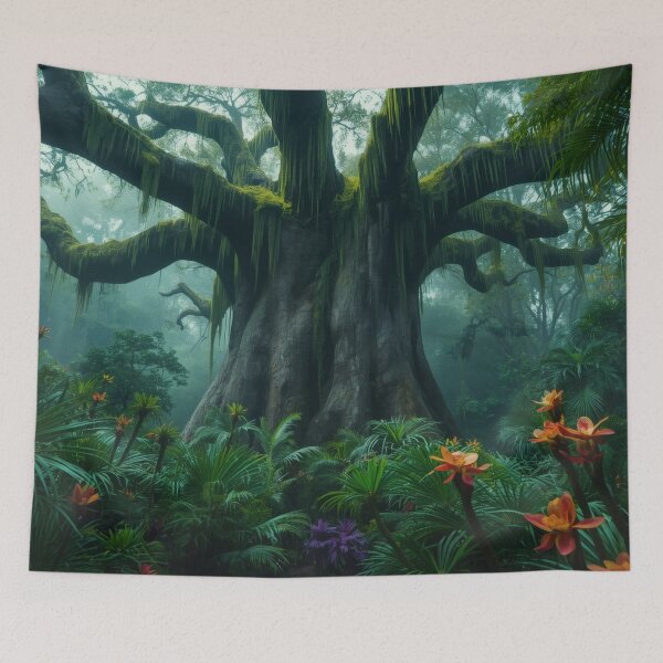 Item preview, Ancient Mossy Tree In Tropical Alien Rainforest designed and sold by monkeybusiness.pt.