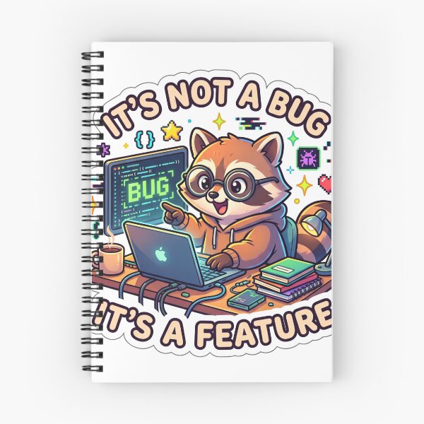 Item preview, Its Not A Bug Its A Feature Coder Raccoon Sticker designed and sold by GenZStickerHub1.
