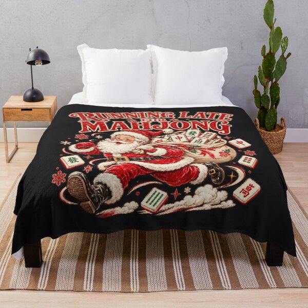 Item preview, Running Santa Vintage Christmas Mahjong Game Night Humor designed and sold by AmiGraph.