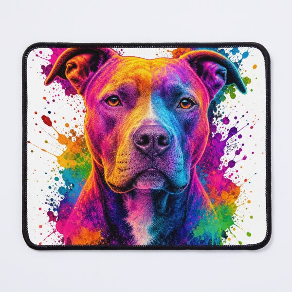 Item preview, Vibrant Rainbow Pit Bull - Colorful Watercolor Paint Splatter Art designed and sold by Designshopx.