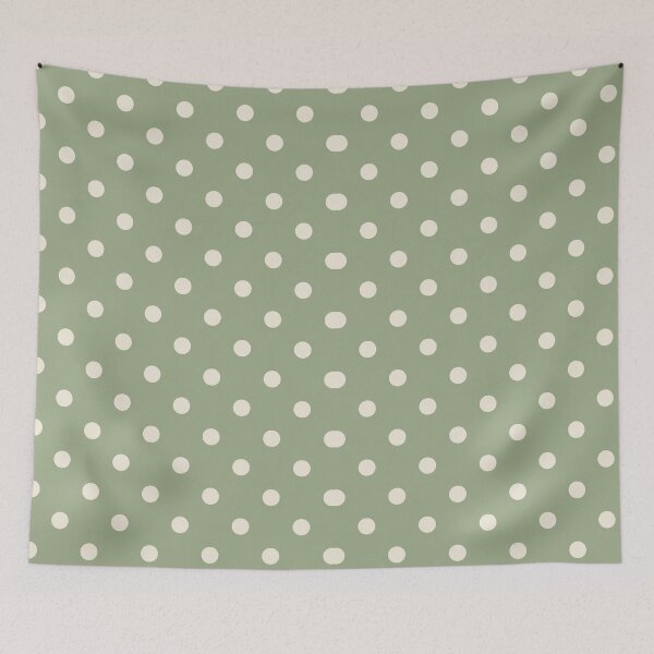 Item preview, Sage Green and Cream Polka Dots Minimalist Retro Pattern designed and sold by KokoDeez.