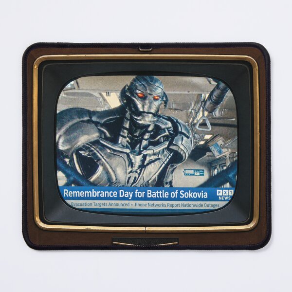 Item preview, Remembrance day for Battle of Sokovia Vintage TV Ultron designed and sold by MoodleDoon.