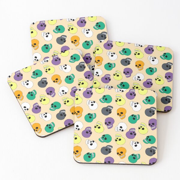 Item preview, Halloween skulls hand-drawn pattern designed and sold by kalandradesigns.