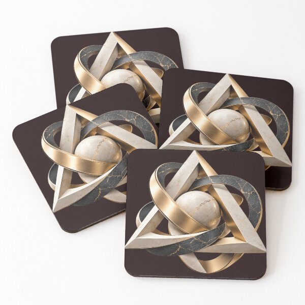 Item preview, Sacred Geometry Marble and Gold Impossible Triangle designed and sold by chicworld2026.