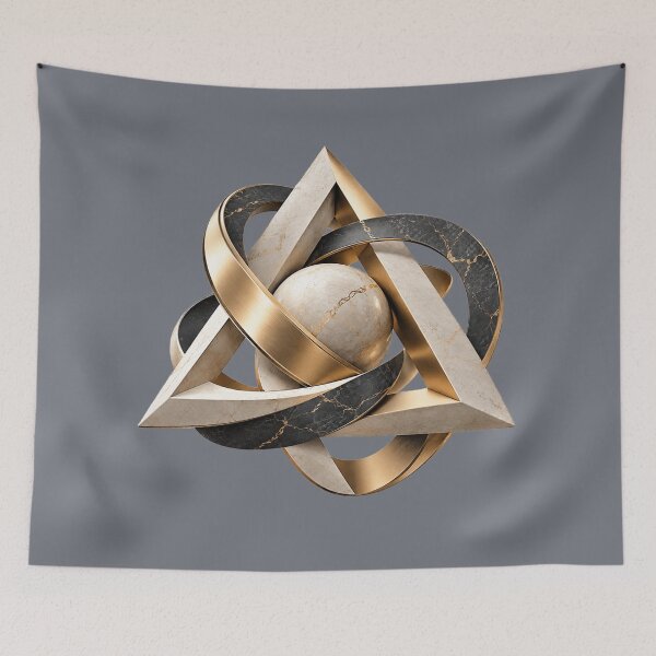 Item preview, Sacred Geometry Marble and Gold Impossible Triangle designed and sold by chicworld2026.