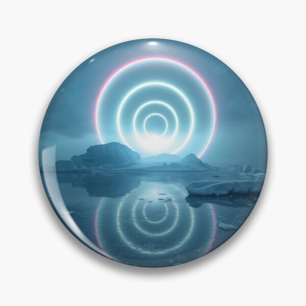 Item preview, Concentric Neon Rings Over Arctic Glacier Lagoon designed and sold by monkeybusiness.pt.