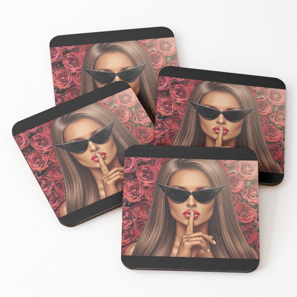 Item preview, Glamorous Secret Girl With Red Roses & Cat Eye Sunglasses designed and sold by MaRCAStro.