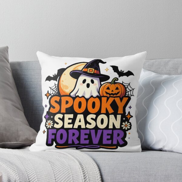 Item preview, SPOOKY SEASON FOREVER with ghost, bats and pumpkin for HALLOWEEN. designed and sold by ZANU creativity.