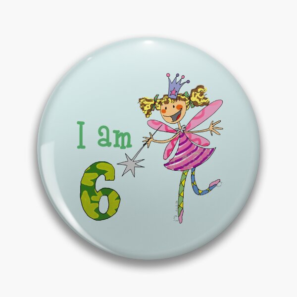 Item preview, Cute Fairy Princess 6th Birthday Girl Pink Magic Wand I Am Six designed and sold by CuteCartoon.