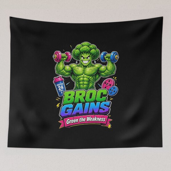 Item preview, Broc Gains Funny Broccoli Gym Shirt | Green The Weakness Fitness Tee designed and sold by StrongEveryDayStore.