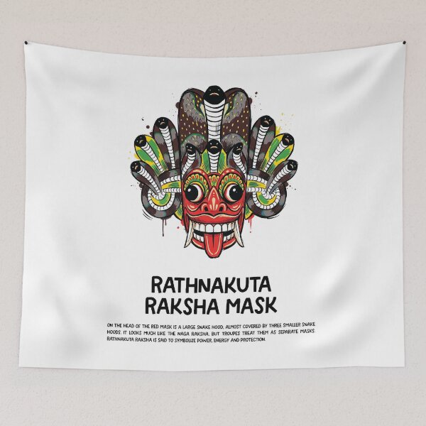 Item preview, Rathnakuta Raksha Red Mask Cobra Sri Lanka Art designed and sold by Merch by Das Design Studio.