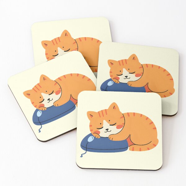 Item preview, Cute Ginger Cat Sleeping On Computer Mouse designed and sold by bvdesignart.