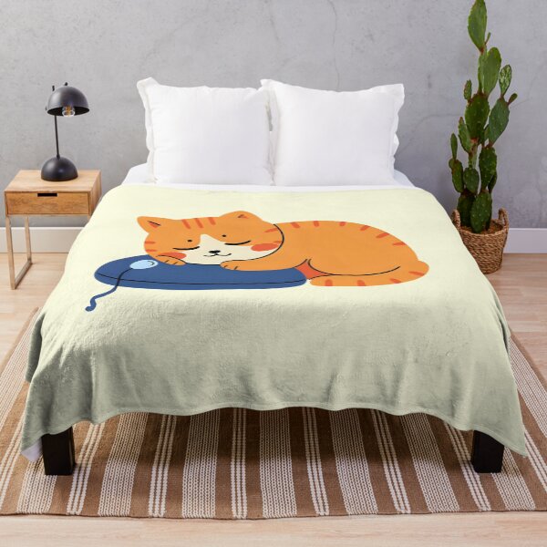 Item preview, Cute Ginger Cat Sleeping On Computer Mouse designed and sold by bvdesignart.