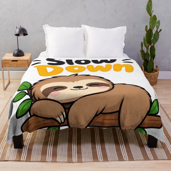 Item preview, Slow Down Cute Sloth 2D Vector Cartoon Design designed and sold by Vayro cartoons.