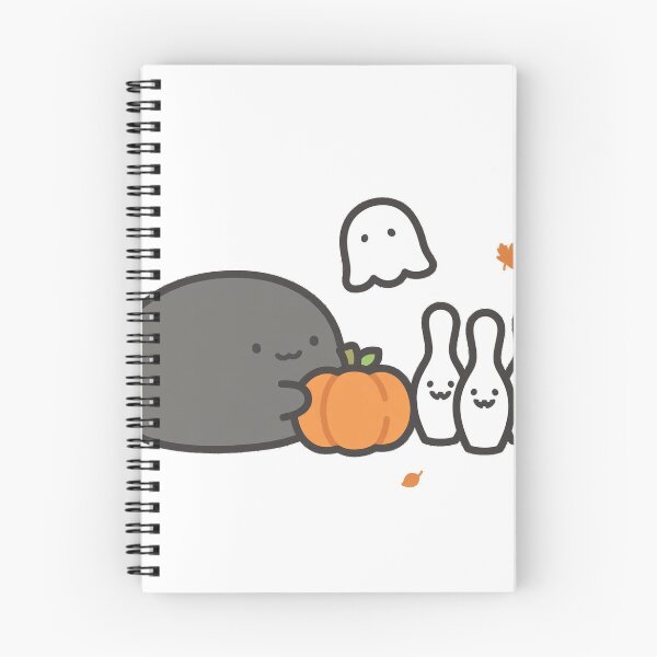 Item preview, Cute Black Cat Ghost Pumpkin Bowling Fall Kawaii Sticker designed and sold by xiaoxiaochibi.