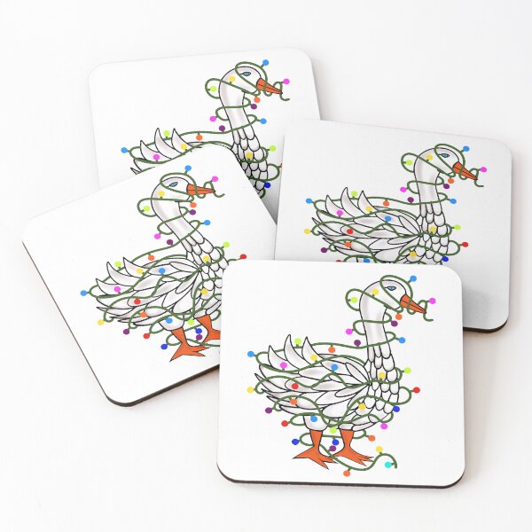 Item preview, Christmas Goose Tangled In Christmas Tree Lights designed and sold by Sartoris Art.