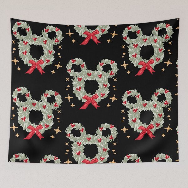 Item preview, Mickey Mouse Christmas Wreath With Red Bow designed and sold by RDGNR.