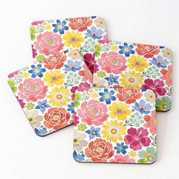 Item preview, Bright Watercolor Summer Garden Floral Pattern designed and sold by Sybille-Yates.