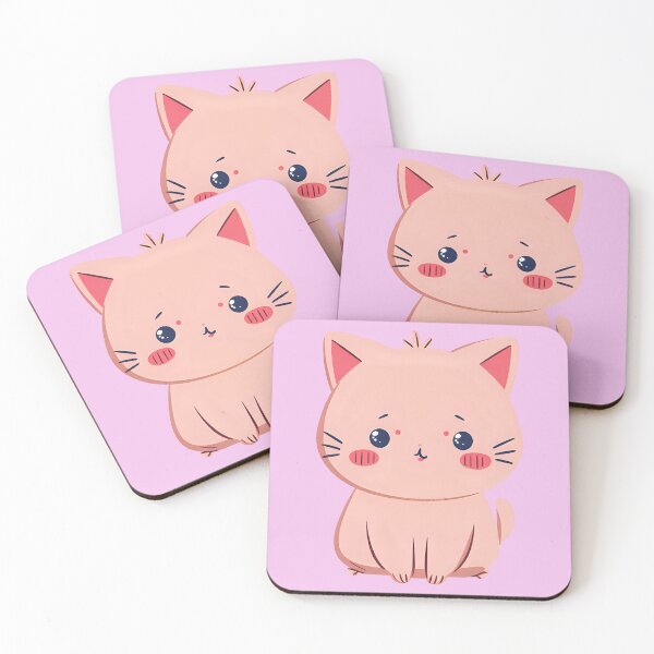 Item preview, Cute Pastel Pink Kitten Kawaii Anime Cat designed and sold by bvdesignart.