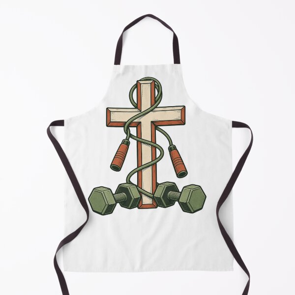Item preview, Christian Fitness — Cross and Jump Rope Emblem designed and sold by UrbanCanvvas.