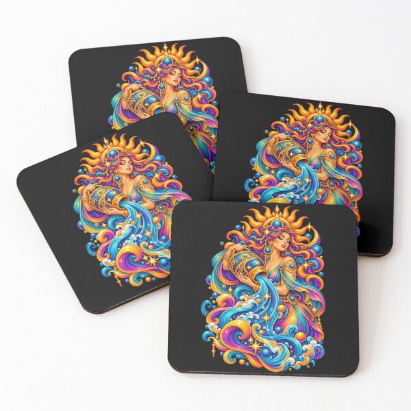 Item preview, Cosmic Waters Unleashed – Psychedelic Aquarius Zodiac designed and sold by RockitBaby.