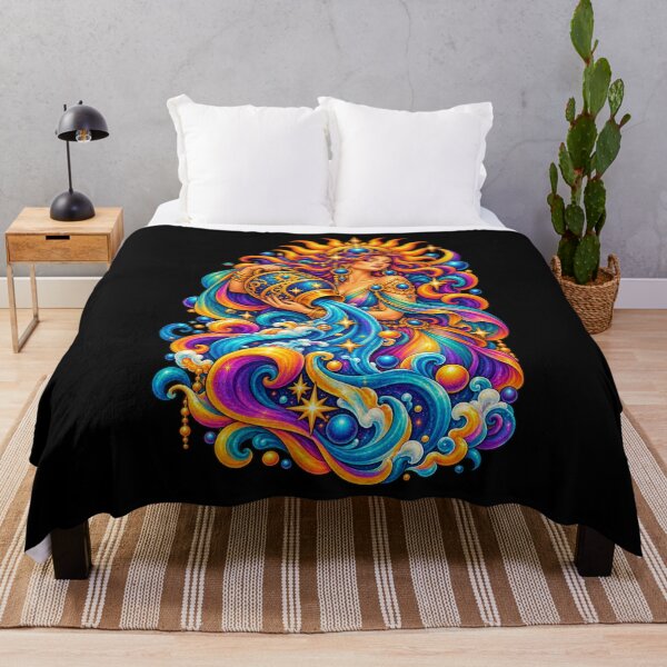 Item preview, Cosmic Waters Unleashed – Psychedelic Aquarius Zodiac designed and sold by RockitBaby.