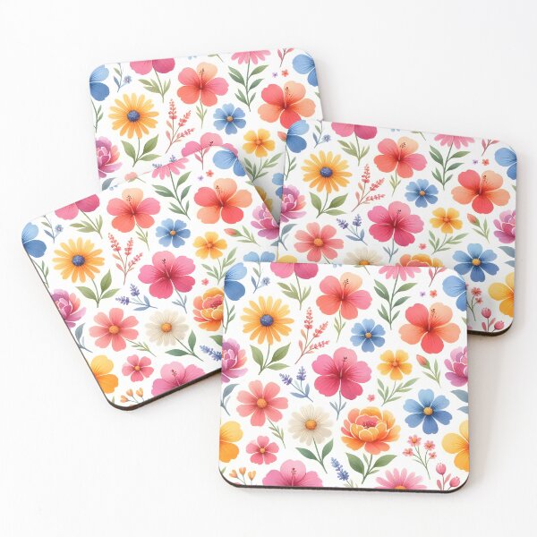 Item preview, Bright Watercolor Summer Garden Floral Pattern designed and sold by Sybille-Yates.