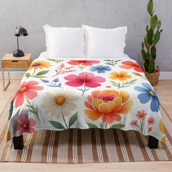 Item preview, Bright Watercolor Summer Garden Floral Pattern designed and sold by Sybille-Yates.