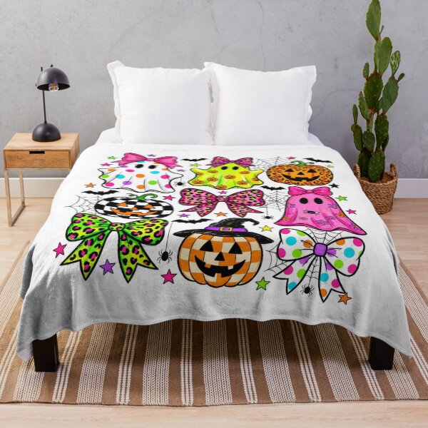 Item preview, Colorful Halloween Ghosts Pumpkins and Leopard Bows designed and sold by Phil Ben.