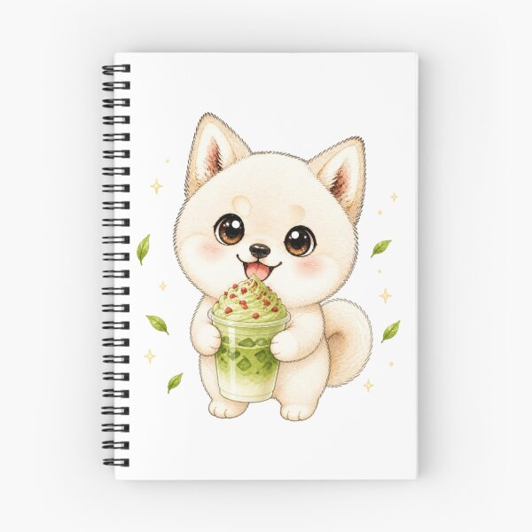 Item preview, Cream Shiba Inu with a Matcha Whipped Cream Latte designed and sold by Kawaii Matcha Studio.