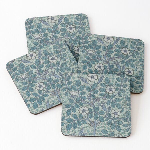 Item preview, Wild Rose Branches in Antique Blue designed and sold by AuraMuse Studio.