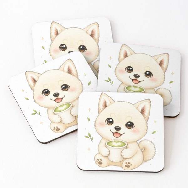 Item preview, Cream Shiba Inu with Heart Matcha Latte Art designed and sold by Kawaii Matcha Studio.