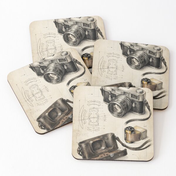 Item preview, Vintage Rangefinder Camera and Lens Study - Heritage Photography Notebook designed and sold by MissoStudio.