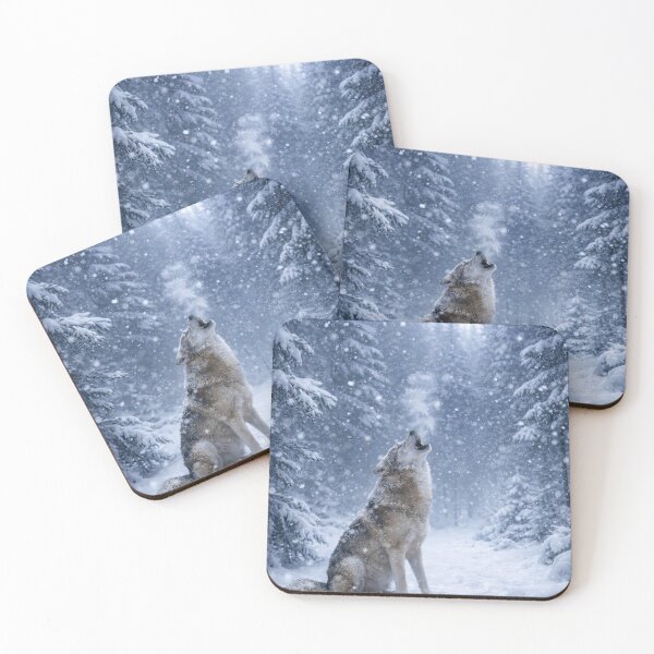 Item preview, Howling Wolf in Snowy Forest Christmas Holiday Seasons Greetings designed and sold by Stephanie Laird.