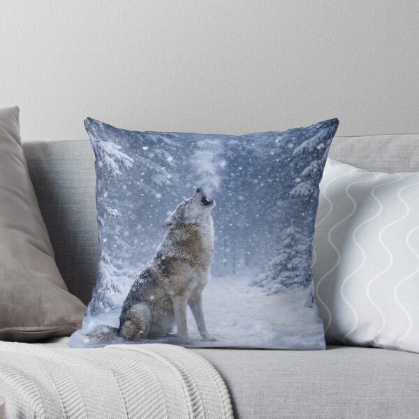 Item preview, Howling Wolf in Snowy Forest Christmas Holiday Seasons Greetings designed and sold by Stephanie Laird.