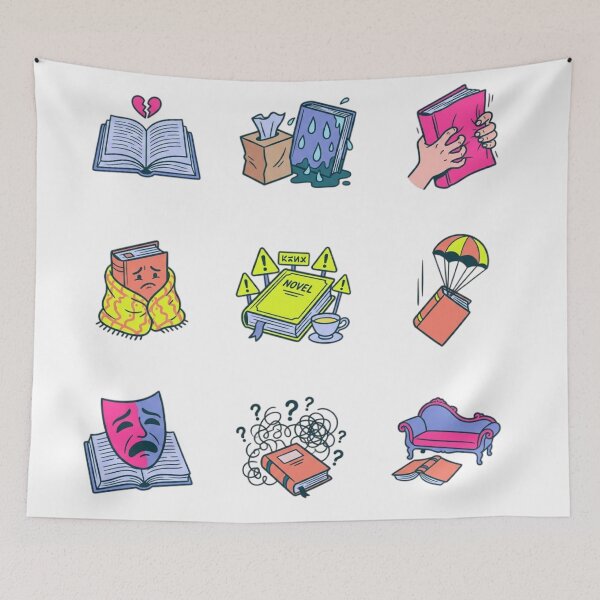 Item preview, Romance Reader Emotional Tropes and Book Hangover Icons Sticker Sheet designed and sold by mood-draftsman.